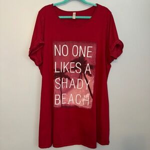Cacique Lane Bryant No One Likes A Shady Beach Sleep Shirt Size 4X 26/28
